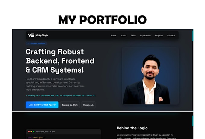 build a professional cms, crm, or full stack website